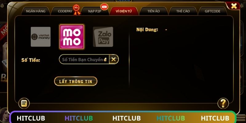 Hướng dẫn nạp tiền HITCLUB siêu dễ dàng