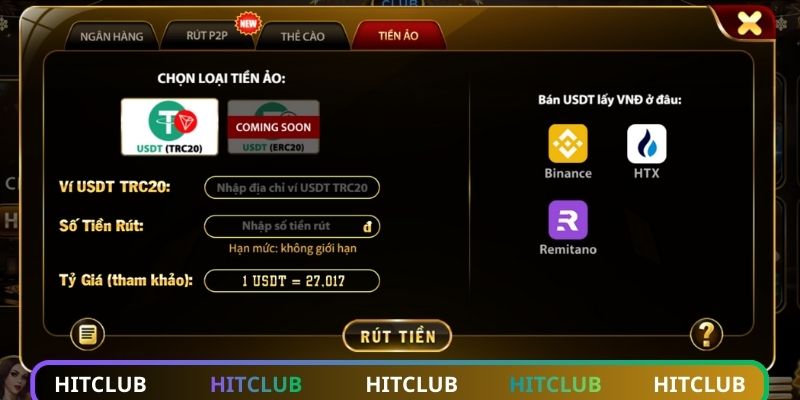 Lưu ý cần nhớ khi rút tiền HITCLUB về ví