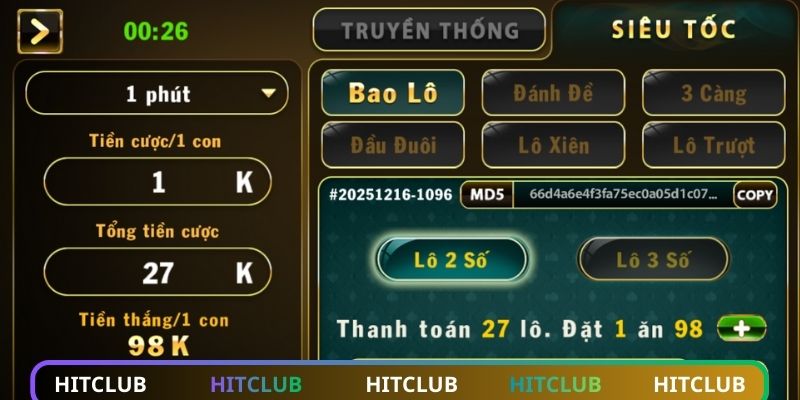 Các loại hình xổ số HITCLUB nâng cao tiền thưởng